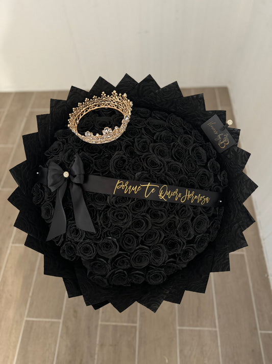 Black Glitter Roses